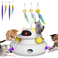 PAWLUX Interactive Feather Wand & Laser Toy Set
