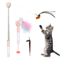 PAWLUX Interactive Feather Wand & Laser Toy Set