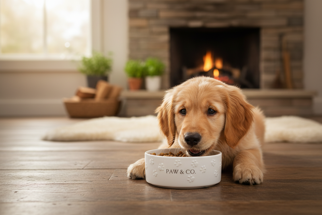 Lifestyle — Golden Retriever with Bowl